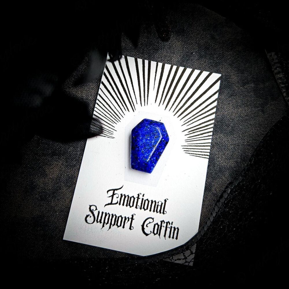 EMOTIONAL SUPPORT COFFIN - Lapis Lazuli Worry Stone Gift